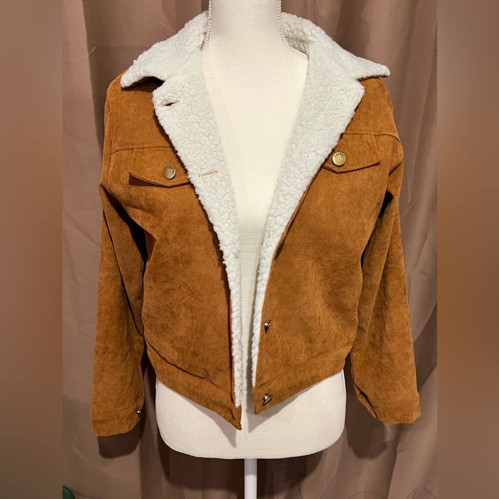 Women cropped lined Coat Jacket NWT